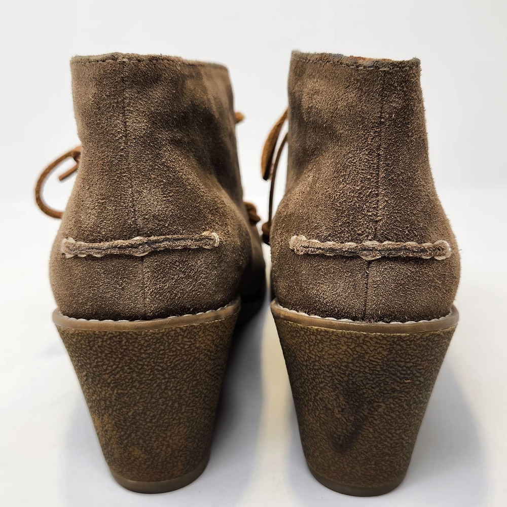 Sperry Top Sider Stella Prow Brown Suede Ankle Wedge Booties 9 M Lace Up Boots - Picture 6 of 8